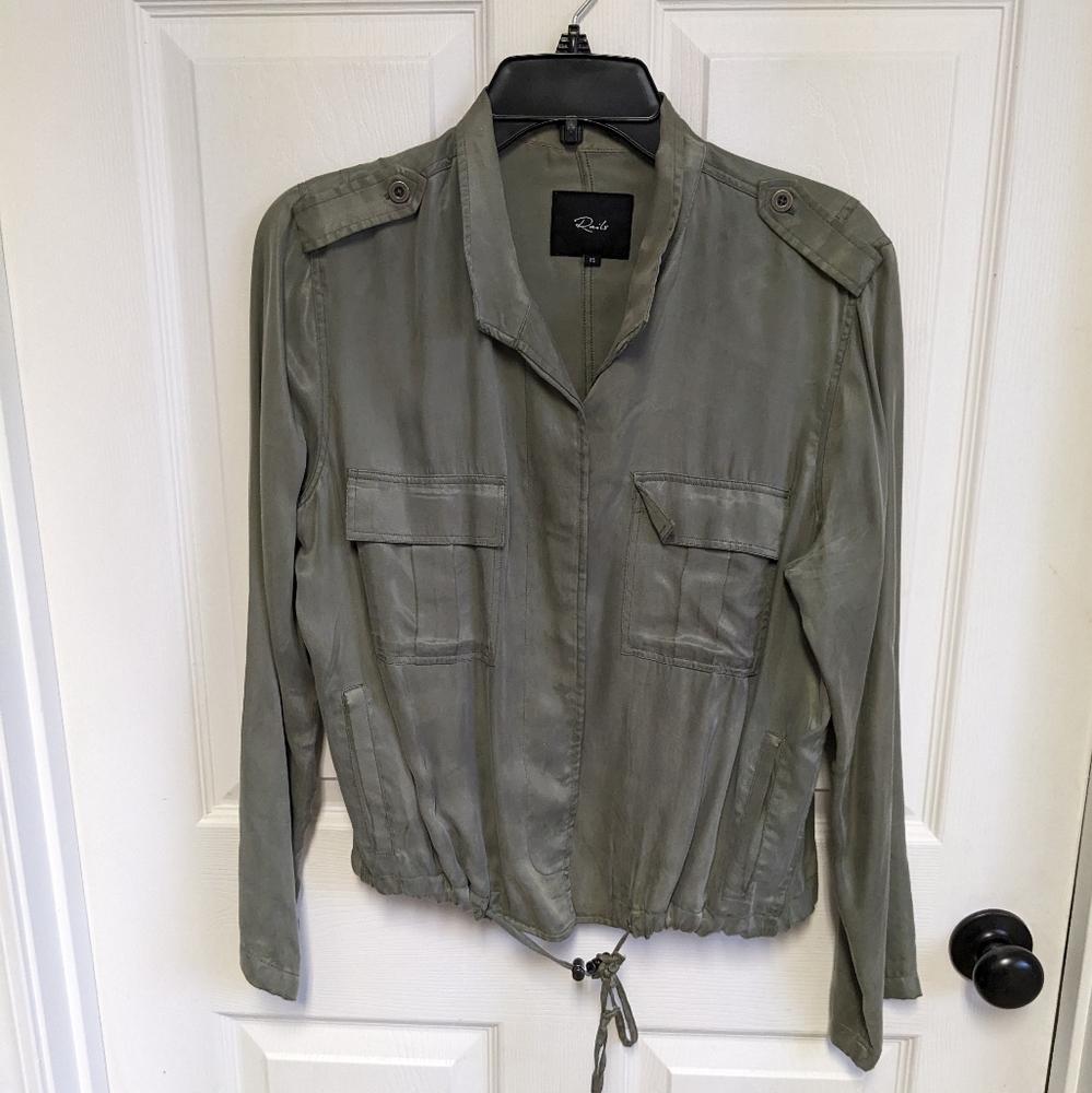 Rails Maverick Twill Military Jacket In Sage Size… - image 4